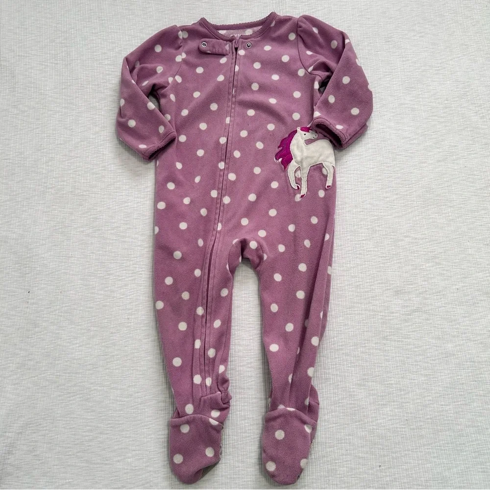 Baby‎ Girl Clothes Twins Matching Fleece Footie Pajamas 18 Months Carters